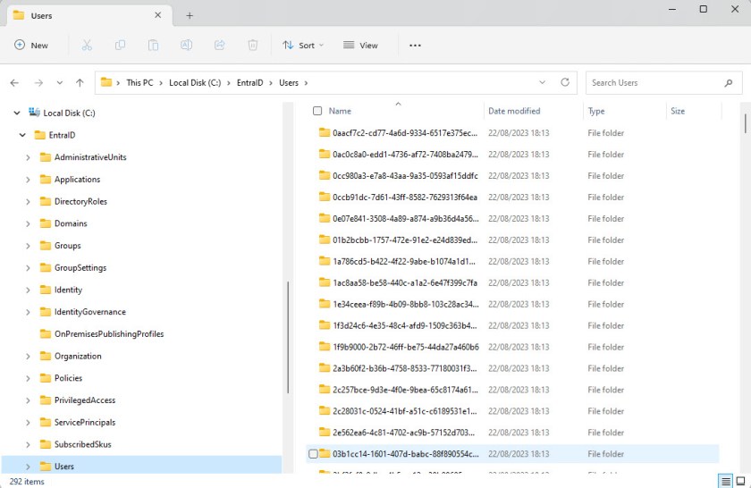 Files generated by EntraExporter