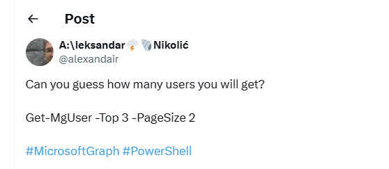 An apparently simple question for the Get-MgUser cmdlet
Microsoft Graph PowerShell SDK