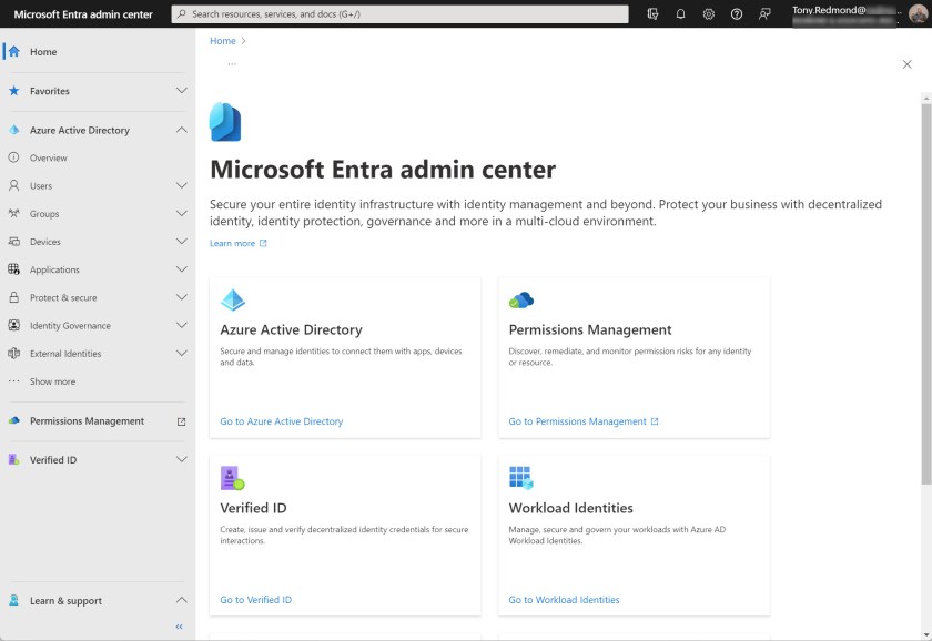 The Microsoft Entra admin center
Changes in Microsoft 365